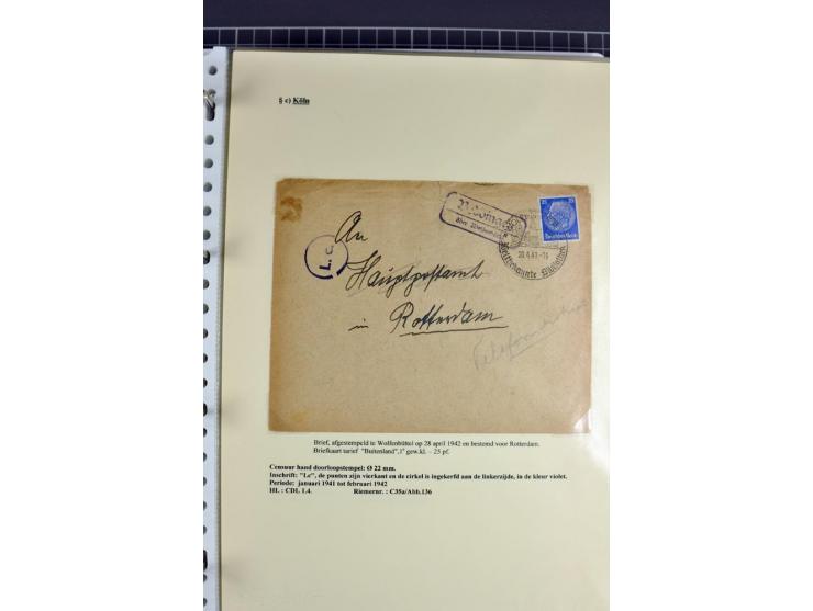 1940/1944, interessante Ausstellungs-Sammlung der Zensur-Dienststelle KÖLN mit fast 90 Briefen und Karten, dabei viele versch