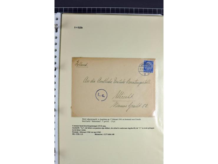1940/1944, interessante Ausstellungs-Sammlung der Zensur-Dienststelle KÖLN mit fast 90 Briefen und Karten, dabei viele versch