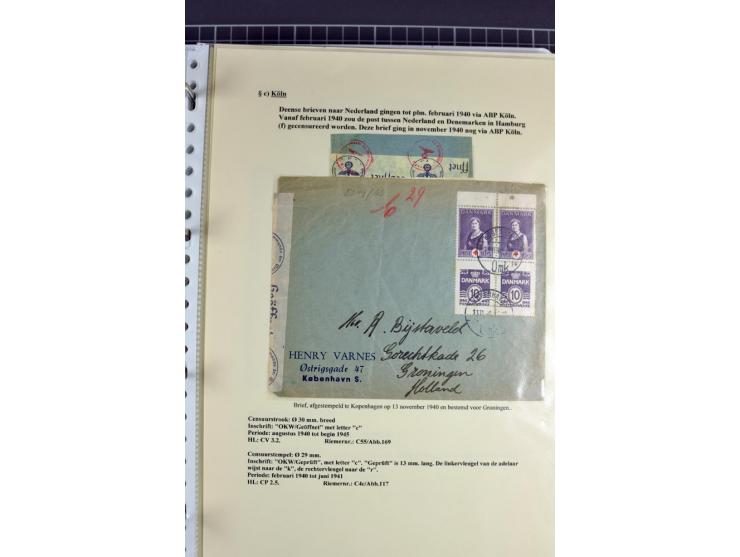 1940/1944, interessante Ausstellungs-Sammlung der Zensur-Dienststelle KÖLN mit fast 90 Briefen und Karten, dabei viele versch