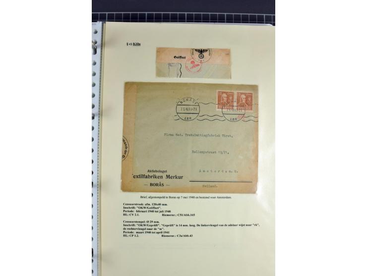 1940/1944, interessante Ausstellungs-Sammlung der Zensur-Dienststelle KÖLN mit fast 90 Briefen und Karten, dabei viele versch