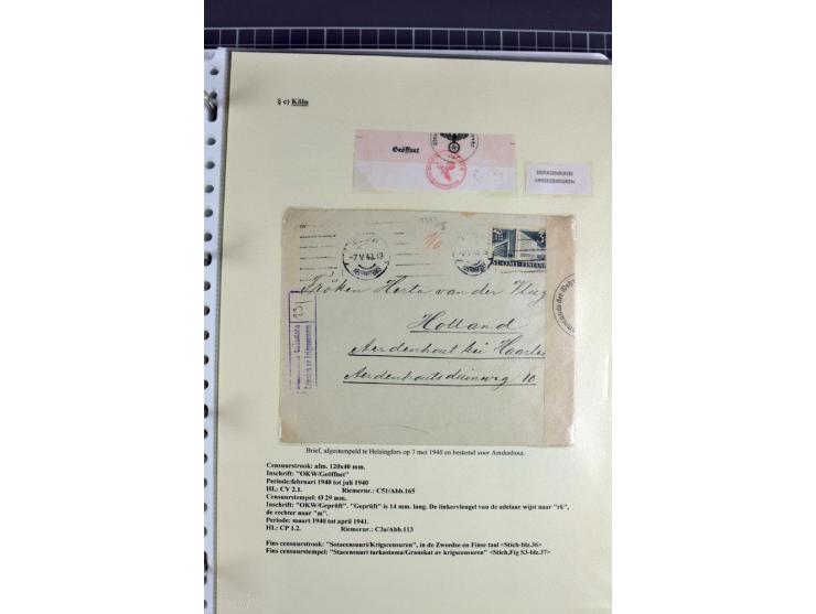 1940/1944, interessante Ausstellungs-Sammlung der Zensur-Dienststelle KÖLN mit fast 90 Briefen und Karten, dabei viele versch
