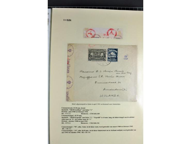 1940/1944, interessante Ausstellungs-Sammlung der Zensur-Dienststelle KÖLN mit fast 90 Briefen und Karten, dabei viele versch