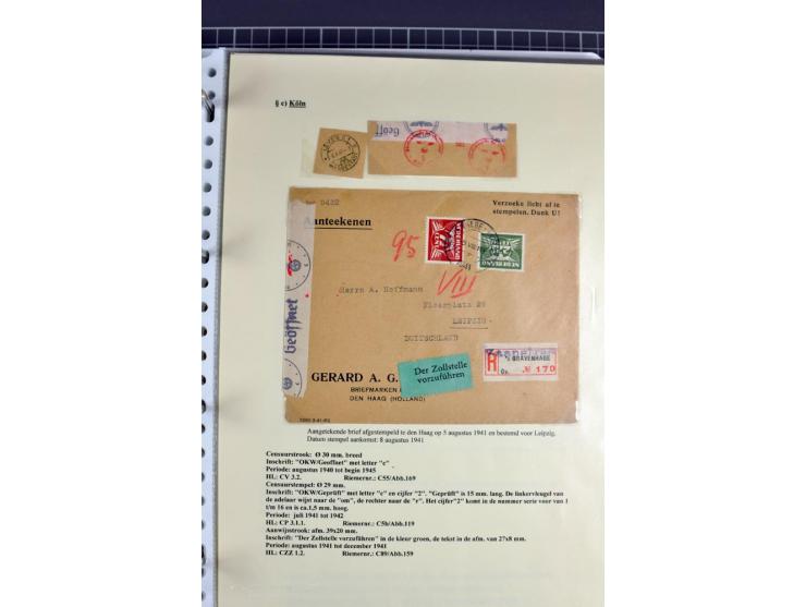 1940/1944, interessante Ausstellungs-Sammlung der Zensur-Dienststelle KÖLN mit fast 90 Briefen und Karten, dabei viele versch