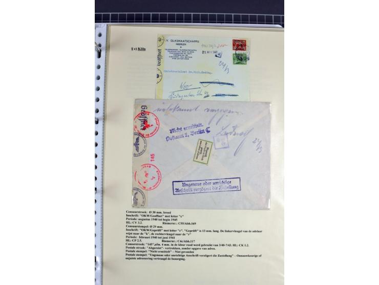 1940/1944, interessante Ausstellungs-Sammlung der Zensur-Dienststelle KÖLN mit fast 90 Briefen und Karten, dabei viele versch