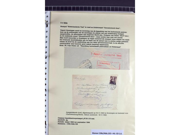1940/1944, interessante Ausstellungs-Sammlung der Zensur-Dienststelle KÖLN mit fast 90 Briefen und Karten, dabei viele versch