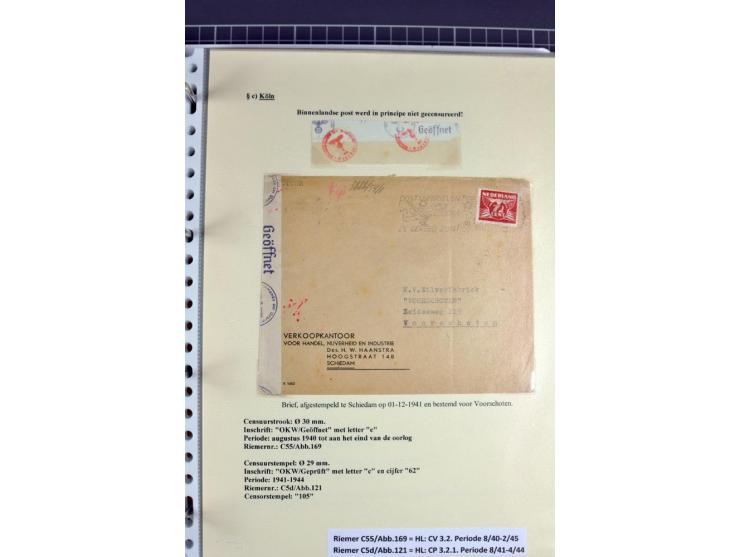 1940/1944, interessante Ausstellungs-Sammlung der Zensur-Dienststelle KÖLN mit fast 90 Briefen und Karten, dabei viele versch