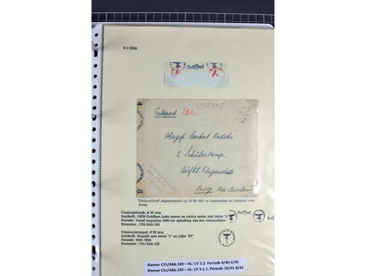 1940/1944, interessante Ausstellungs-Sammlung der Zensur-Dienststelle KÖLN mit fast 90 Briefen und Karten, dabei viele versch