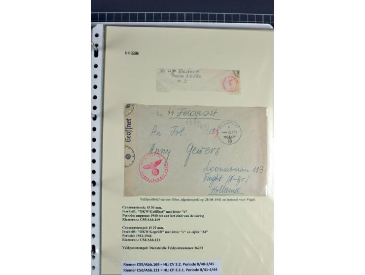 1940/1944, interessante Ausstellungs-Sammlung der Zensur-Dienststelle KÖLN mit fast 90 Briefen und Karten, dabei viele versch