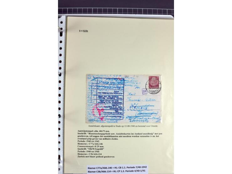 1940/1944, interessante Ausstellungs-Sammlung der Zensur-Dienststelle KÖLN mit fast 90 Briefen und Karten, dabei viele versch