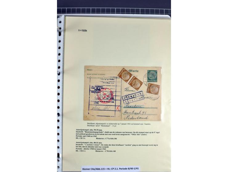 1940/1944, interessante Ausstellungs-Sammlung der Zensur-Dienststelle KÖLN mit fast 90 Briefen und Karten, dabei viele versch