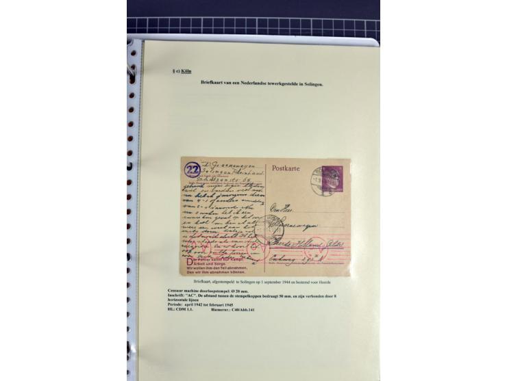 1940/1944, interessante Ausstellungs-Sammlung der Zensur-Dienststelle KÖLN mit fast 90 Briefen und Karten, dabei viele versch