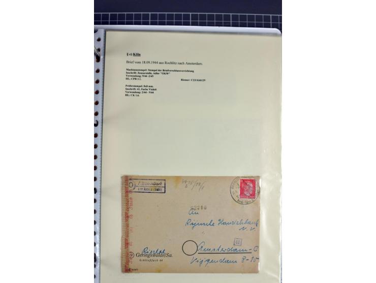 1940/1944, interessante Ausstellungs-Sammlung der Zensur-Dienststelle KÖLN mit fast 90 Briefen und Karten, dabei viele versch