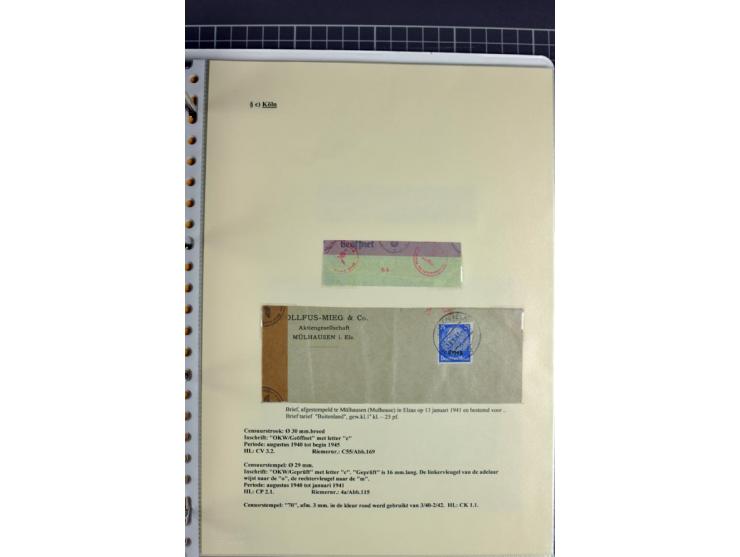 1940/1944, interessante Ausstellungs-Sammlung der Zensur-Dienststelle KÖLN mit fast 90 Briefen und Karten, dabei viele versch