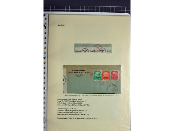1940/1944, interessante Ausstellungs-Sammlung der Zensur-Dienststelle KÖLN mit fast 90 Briefen und Karten, dabei viele versch