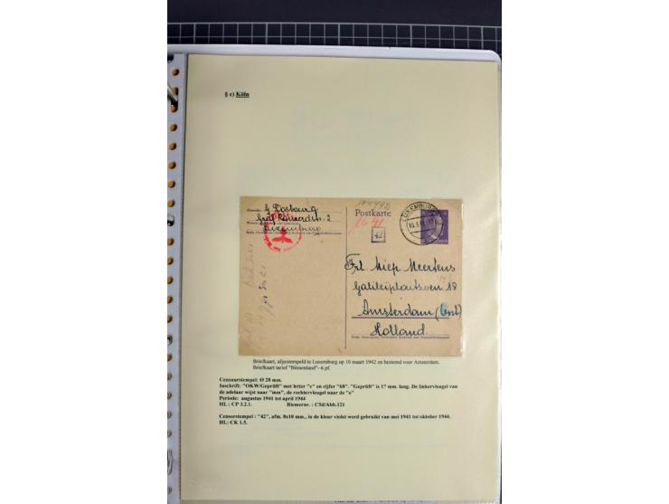 1940/1944, interessante Ausstellungs-Sammlung der Zensur-Dienststelle KÖLN mit fast 90 Briefen und Karten, dabei viele versch