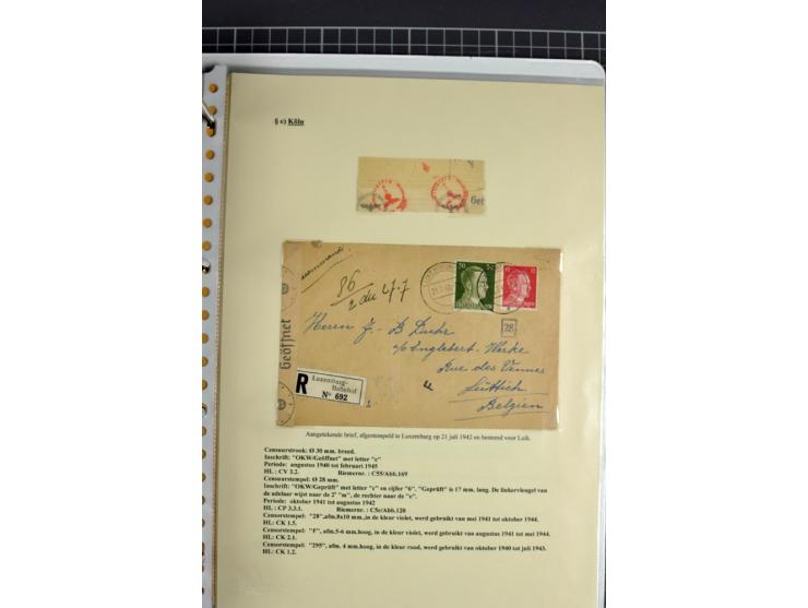 1940/1944, interessante Ausstellungs-Sammlung der Zensur-Dienststelle KÖLN mit fast 90 Briefen und Karten, dabei viele versch