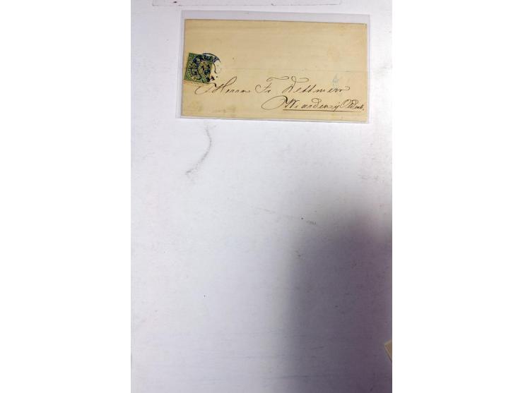 1868/79, 10 Briefe und 7 Briefstücke mir besseren Stempeln u.a. von Elberfeld, Graudenz, Königsberg, etc., 2 Atteste Spalink
