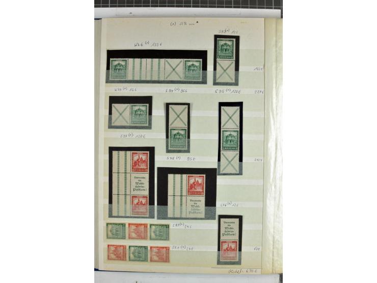 1912/32,  ungebrauchte und postfrische Zusammendruck-Sammlung Germania bis Weimar mit einigen besseren Ausgaben und Heftchenb
