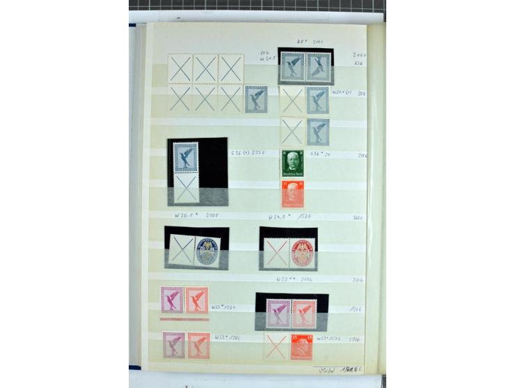 1912/32,  ungebrauchte und postfrische Zusammendruck-Sammlung Germania bis Weimar mit einigen besseren Ausgaben und Heftchenb
