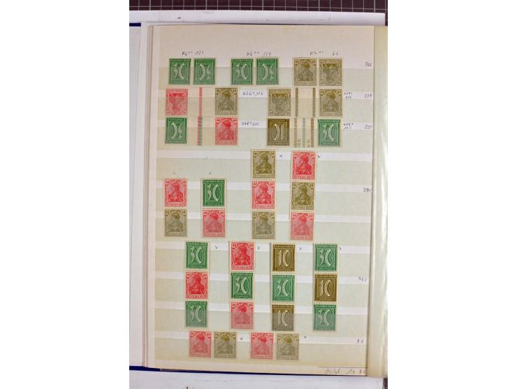 1912/32,  ungebrauchte und postfrische Zusammendruck-Sammlung Germania bis Weimar mit einigen besseren Ausgaben und Heftchenb