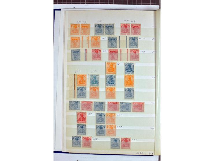 1912/32,  ungebrauchte und postfrische Zusammendruck-Sammlung Germania bis Weimar mit einigen besseren Ausgaben und Heftchenb