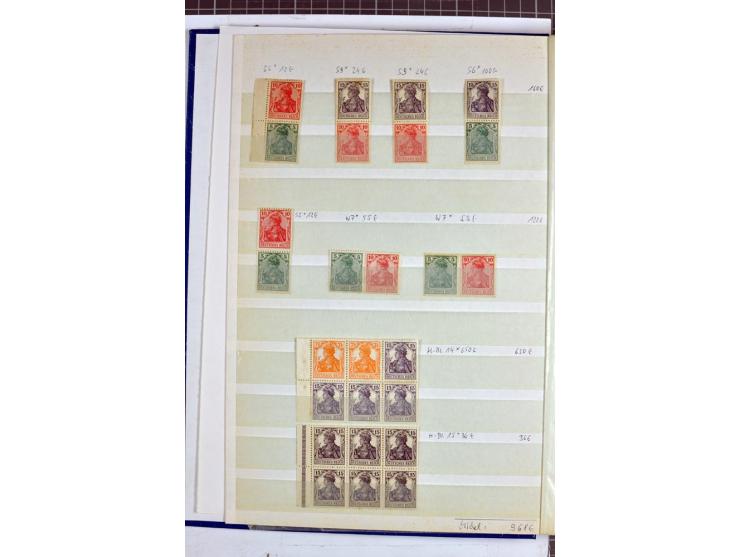 1912/32,  ungebrauchte und postfrische Zusammendruck-Sammlung Germania bis Weimar mit einigen besseren Ausgaben und Heftchenb