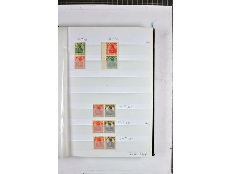 1912/32,  ungebrauchte und postfrische Zusammendruck-Sammlung Germania bis Weimar mit einigen besseren Ausgaben und Heftchenb
