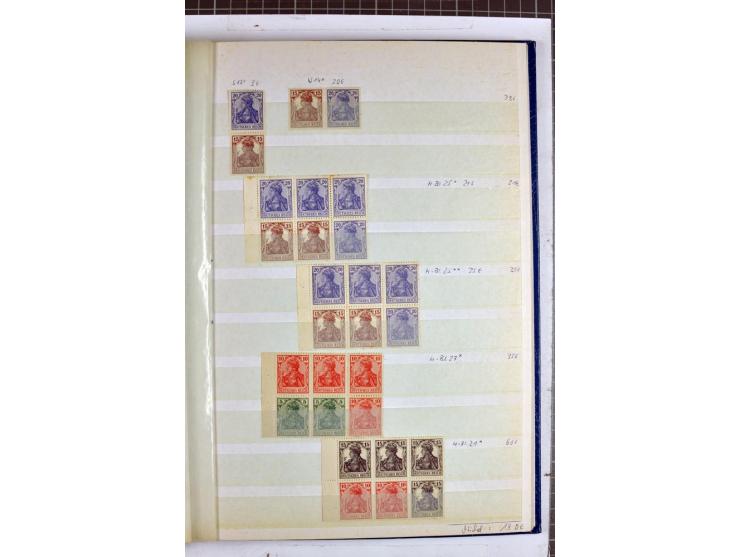 1912/32,  ungebrauchte und postfrische Zusammendruck-Sammlung Germania bis Weimar mit einigen besseren Ausgaben und Heftchenb