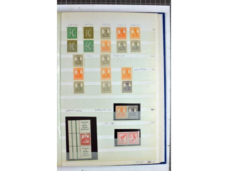 1912/32,  ungebrauchte und postfrische Zusammendruck-Sammlung Germania bis Weimar mit einigen besseren Ausgaben und Heftchenb