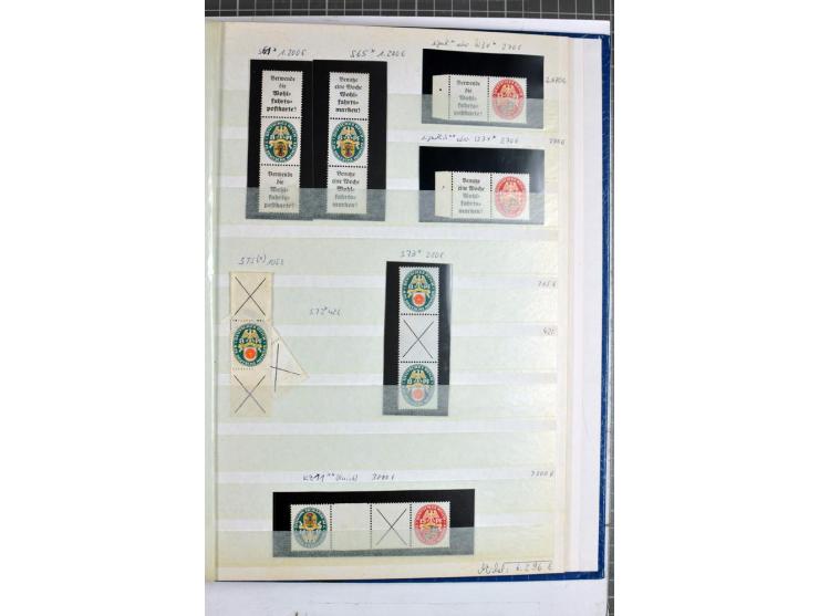 1912/32,  ungebrauchte und postfrische Zusammendruck-Sammlung Germania bis Weimar mit einigen besseren Ausgaben und Heftchenb