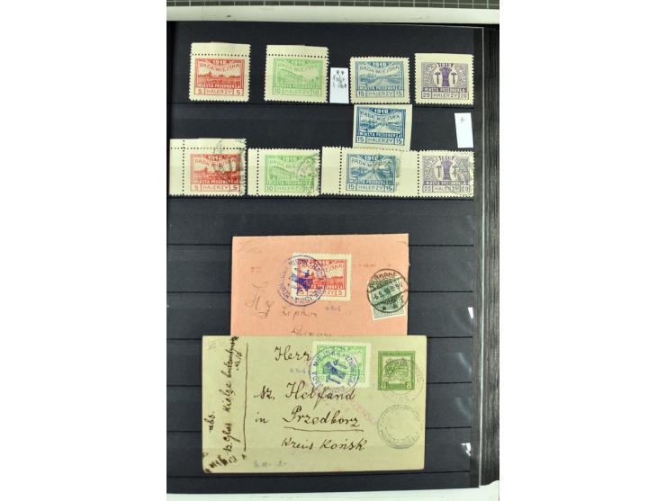 1914/1918, umfangreicher, oft postfrischer und gestempelter Bestand aller Gebiete mit etlichen besseren und kpl. Ausgaben, Fa