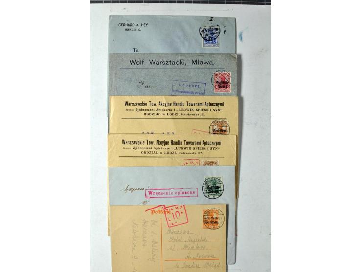 Stadtpost Warschau: 1915/16, über 230 Briefe und Karten nach Warschau, alle mit Marken bzw. Portostempeln der Stadtpost, dabe