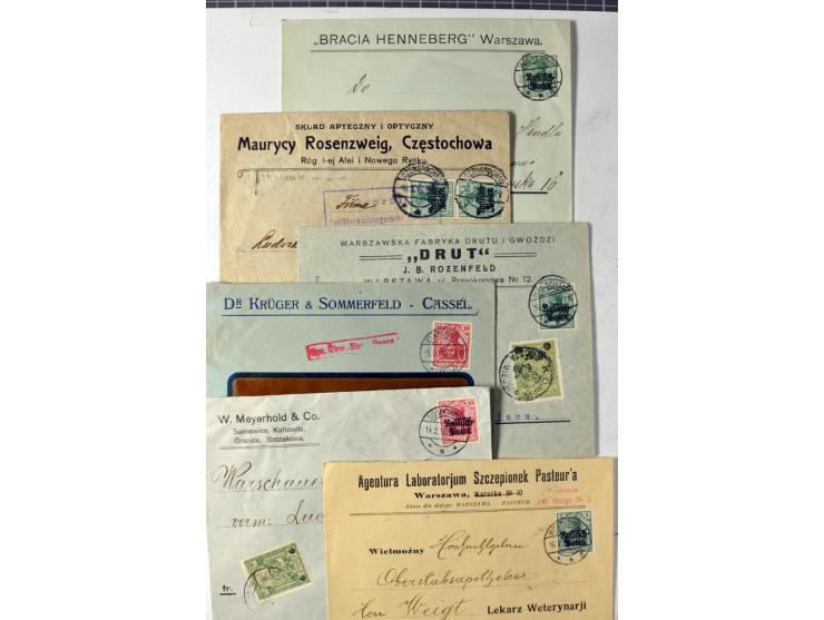 Stadtpost Warschau: 1915/16, über 230 Briefe und Karten nach Warschau, alle mit Marken bzw. Portostempeln der Stadtpost, dabe