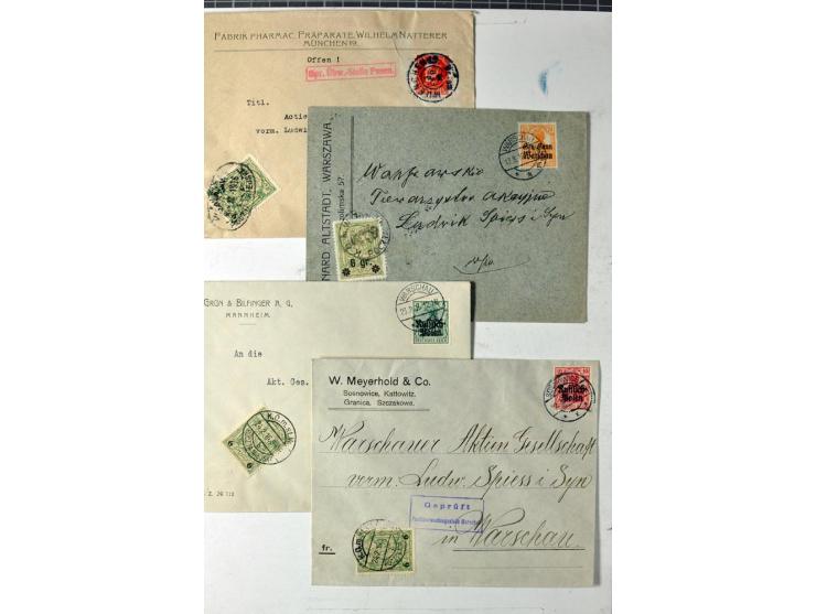Stadtpost Warschau: 1915/16, über 230 Briefe und Karten nach Warschau, alle mit Marken bzw. Portostempeln der Stadtpost, dabe