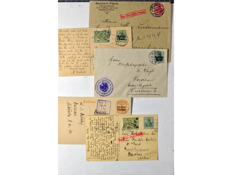 Stadtpost Warschau: 1915/16, über 230 Briefe und Karten nach Warschau, alle mit Marken bzw. Portostempeln der Stadtpost, dabe