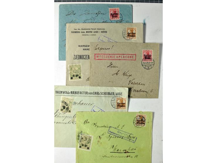Stadtpost Warschau: 1915/16, über 230 Briefe und Karten nach Warschau, alle mit Marken bzw. Portostempeln der Stadtpost, dabe