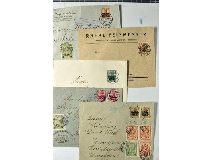 Stadtpost Warschau: 1915/16, über 230 Briefe und Karten nach Warschau, alle mit Marken bzw. Portostempeln der Stadtpost, dabe