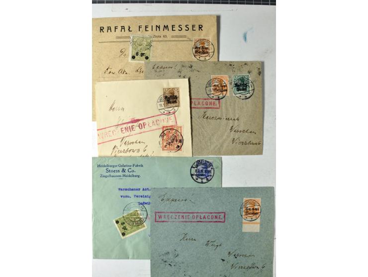 Stadtpost Warschau: 1915/16, über 230 Briefe und Karten nach Warschau, alle mit Marken bzw. Portostempeln der Stadtpost, dabe