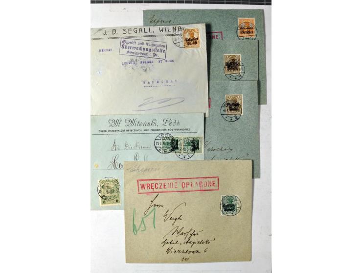 Stadtpost Warschau: 1915/16, über 230 Briefe und Karten nach Warschau, alle mit Marken bzw. Portostempeln der Stadtpost, dabe