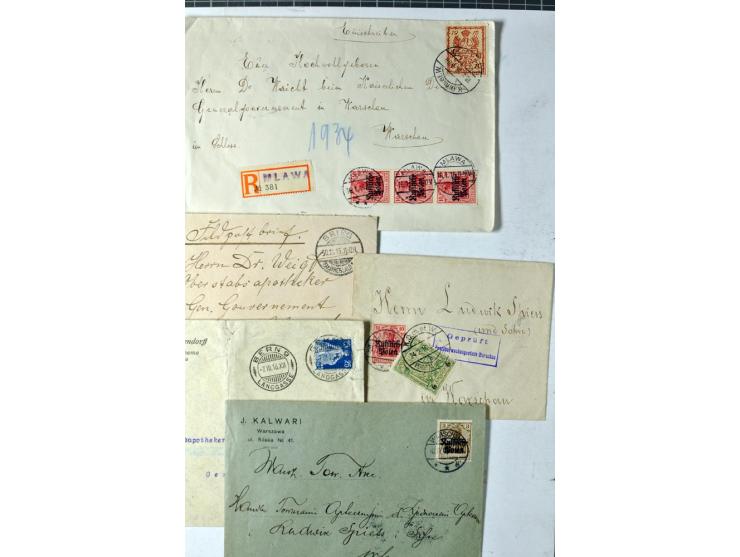 Stadtpost Warschau: 1915/16, über 230 Briefe und Karten nach Warschau, alle mit Marken bzw. Portostempeln der Stadtpost, dabe