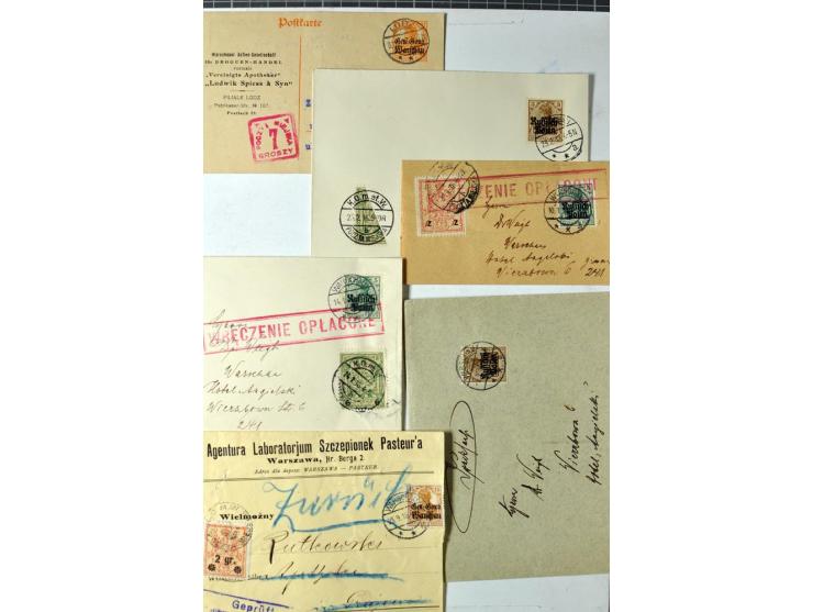 Stadtpost Warschau: 1915/16, über 230 Briefe und Karten nach Warschau, alle mit Marken bzw. Portostempeln der Stadtpost, dabe