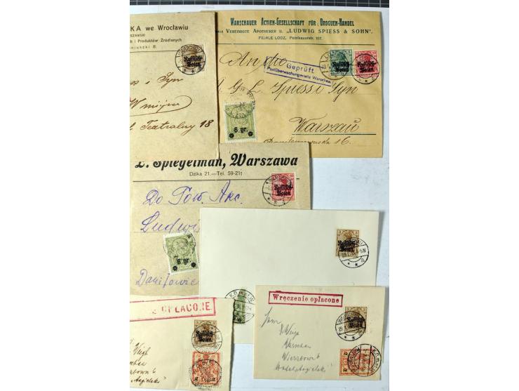 Stadtpost Warschau: 1915/16, über 230 Briefe und Karten nach Warschau, alle mit Marken bzw. Portostempeln der Stadtpost, dabe