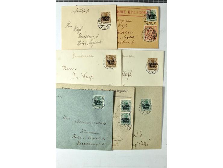 Stadtpost Warschau: 1915/16, über 230 Briefe und Karten nach Warschau, alle mit Marken bzw. Portostempeln der Stadtpost, dabe