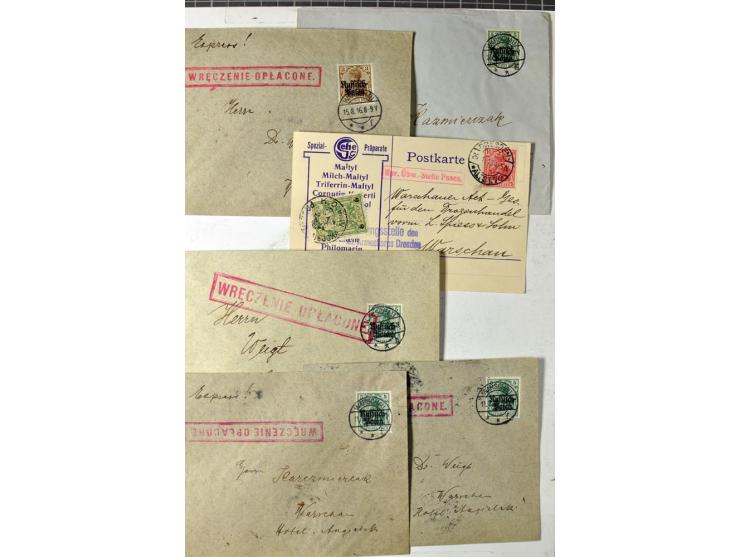 Stadtpost Warschau: 1915/16, über 230 Briefe und Karten nach Warschau, alle mit Marken bzw. Portostempeln der Stadtpost, dabe