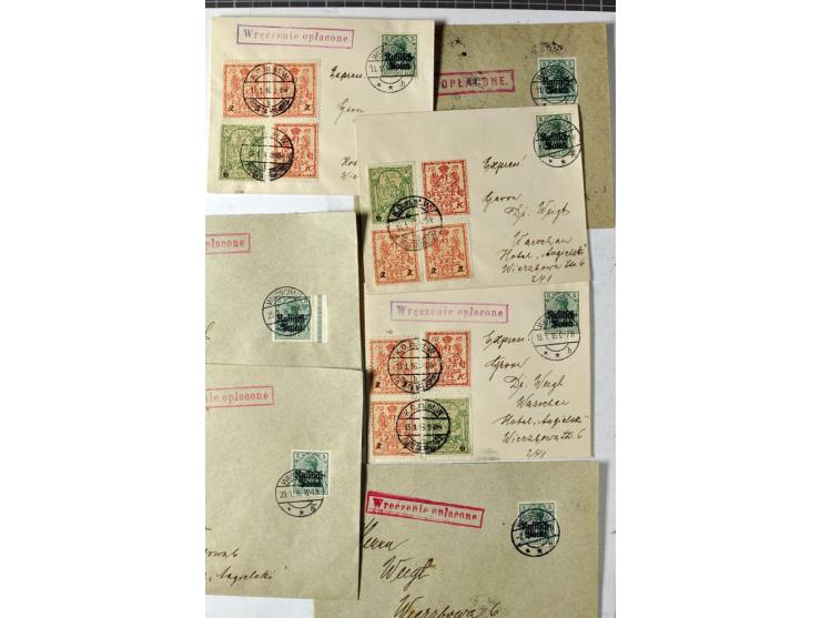 Stadtpost Warschau: 1915/16, über 230 Briefe und Karten nach Warschau, alle mit Marken bzw. Portostempeln der Stadtpost, dabe