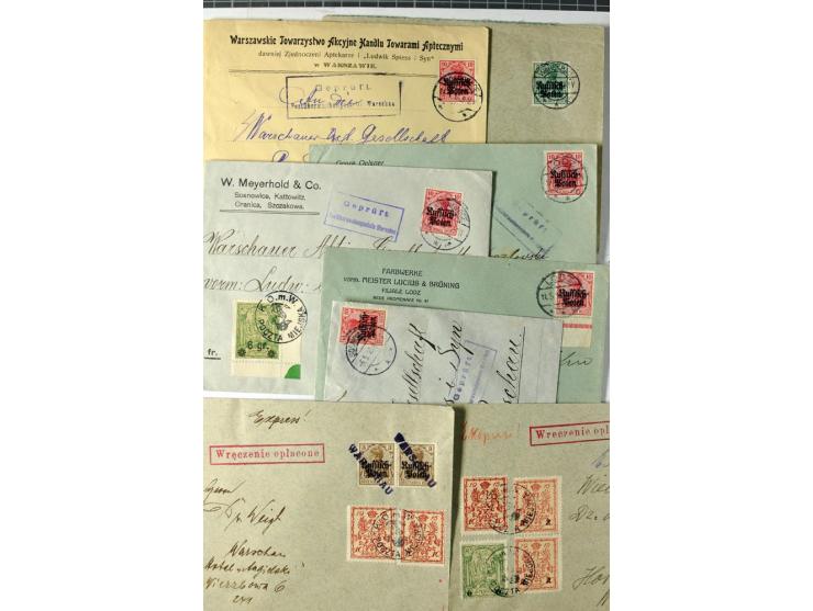 Stadtpost Warschau: 1915/16, über 230 Briefe und Karten nach Warschau, alle mit Marken bzw. Portostempeln der Stadtpost, dabe