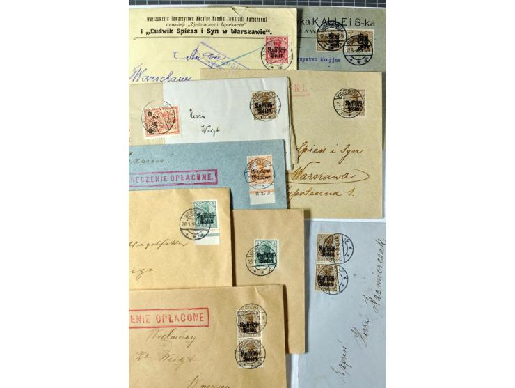 Stadtpost Warschau: 1915/16, über 230 Briefe und Karten nach Warschau, alle mit Marken bzw. Portostempeln der Stadtpost, dabe