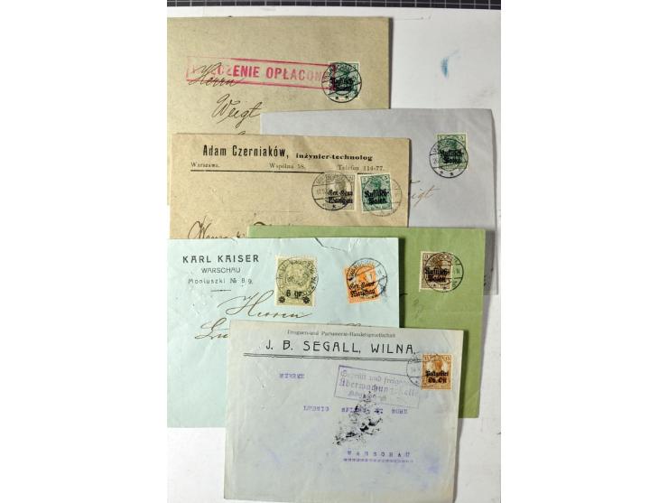 Stadtpost Warschau: 1915/16, über 230 Briefe und Karten nach Warschau, alle mit Marken bzw. Portostempeln der Stadtpost, dabe