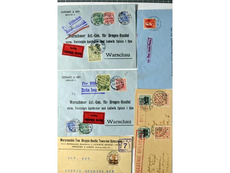 Stadtpost Warschau: 1915/16, über 230 Briefe und Karten nach Warschau, alle mit Marken bzw. Portostempeln der Stadtpost, dabe