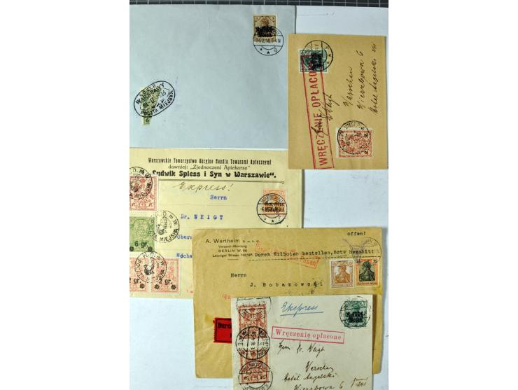 Stadtpost Warschau: 1915/16, über 230 Briefe und Karten nach Warschau, alle mit Marken bzw. Portostempeln der Stadtpost, dabe